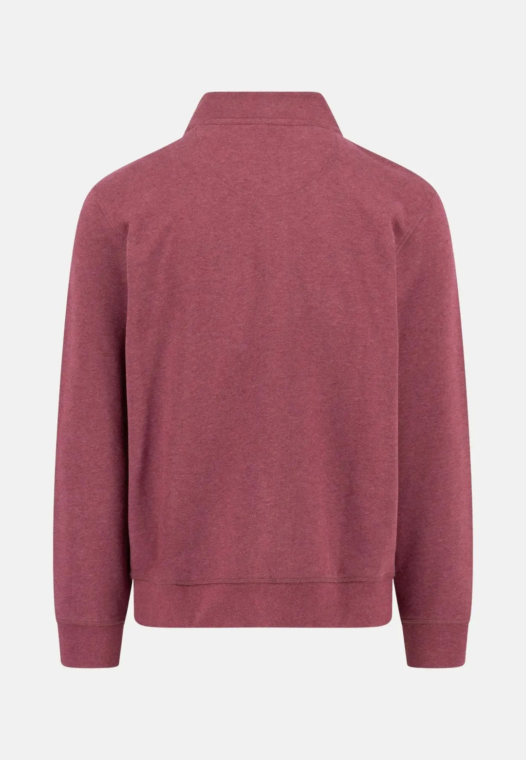 fynch-hatton-1/4 Zip Stand Collar Cotton Sweat Deep Merlot