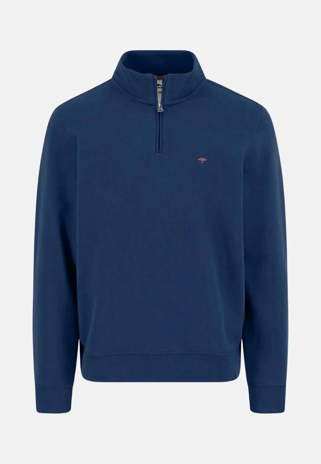 fynch-hatton-1/4 Zip Stand Collar Cotton Sweat Midnight