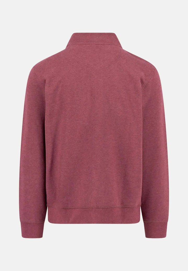 Fynch - Hatton 1/4 Zip Stand Collar Cotton Sweat Deep Merlot - 15141351-368-S - fynch - hatton.co.uk