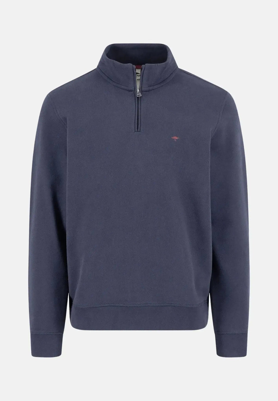 Fynch - Hatton 1/4 Zip Stand Collar Cotton Sweat Navy - 15141351-685-S - fynch - hatton.co.uk