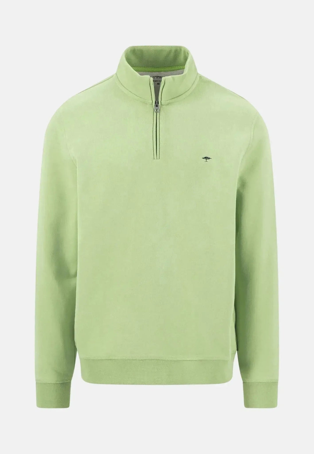 Fynch - Hatton 1/4 Zip Stand Collar Sweatshirt Avocado - 16131351-740-M - fynch - hatton.co.uk