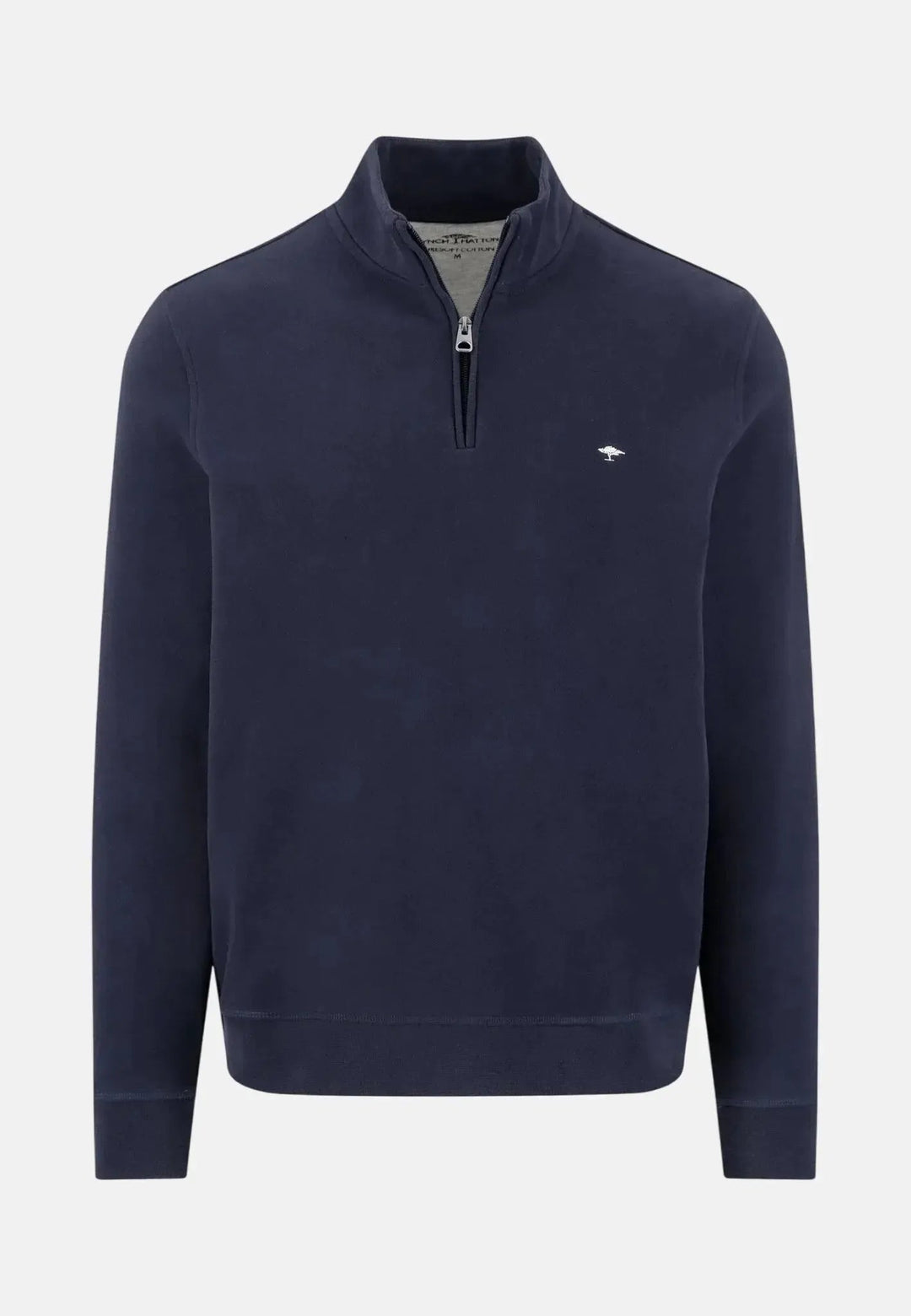 Fynch - Hatton 1/4 Zip Stand Collar Sweatshirt Navy - 16131351-690-M - fynch - hatton.co.uk