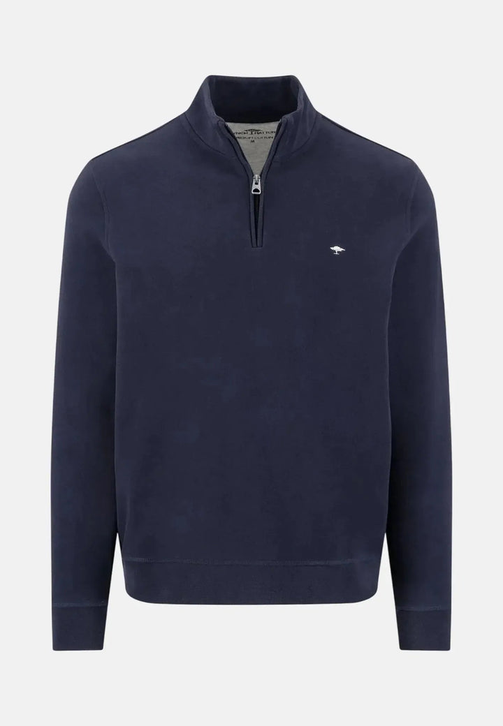 Fynch - Hatton 1/4 Zip Stand Collar Sweatshirt Navy - 16131351-690-M - fynch - hatton.co.uk