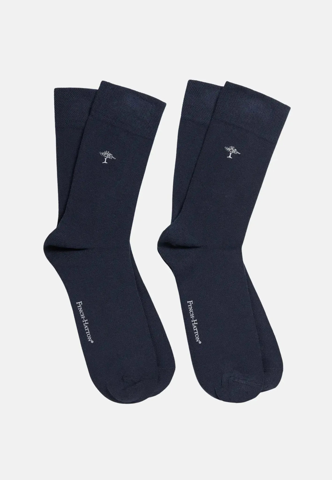 fynch-hatton-2-Pack Embroidered Logo Socks Navy