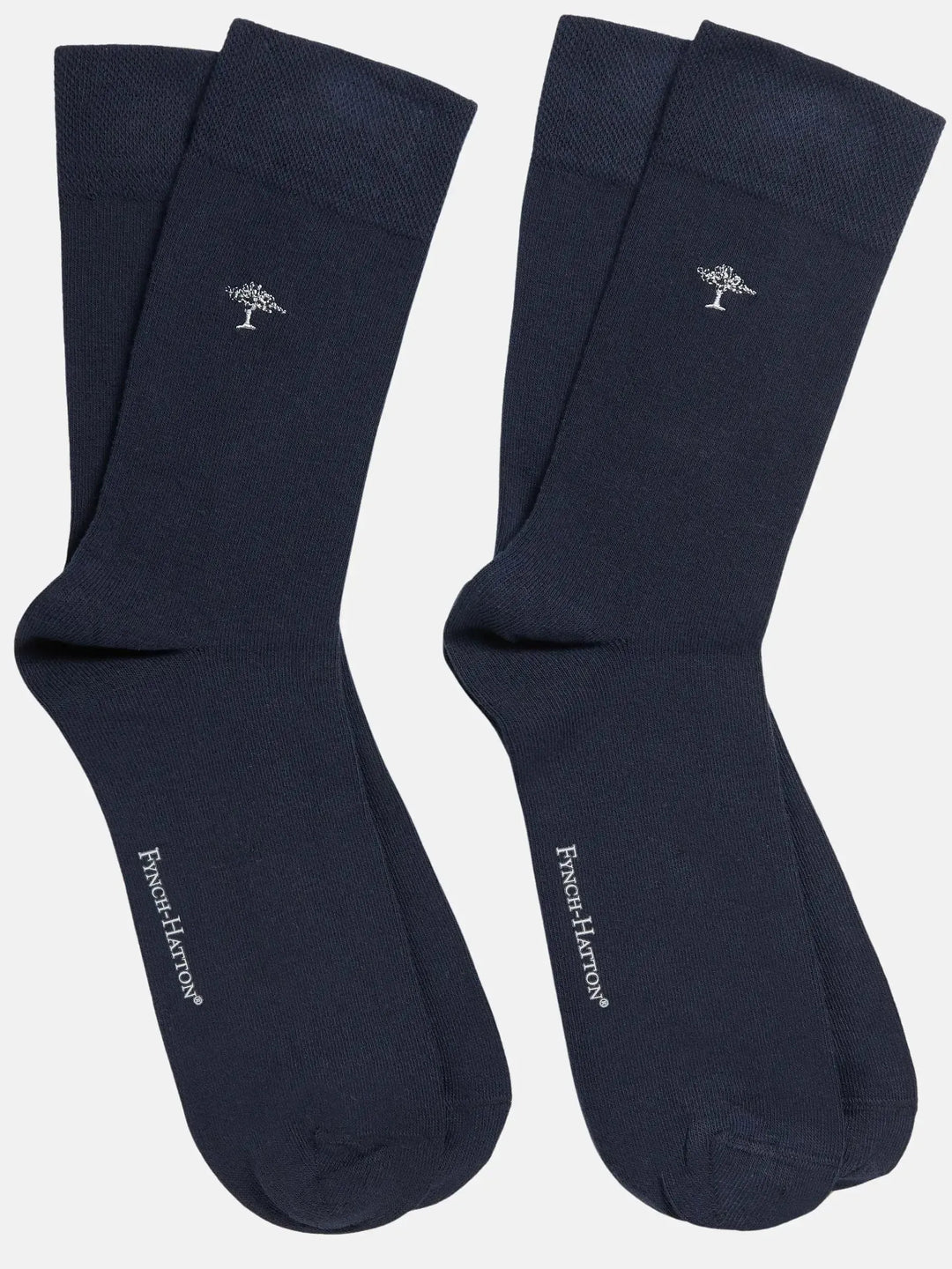 fynch-hatton-2-Pack Logo Embroidery Socks Navy