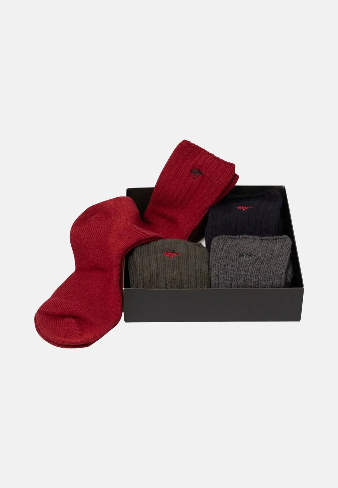 fynch-hatton-4-Pack Gift Box Ribbed Wool Socks Mixed