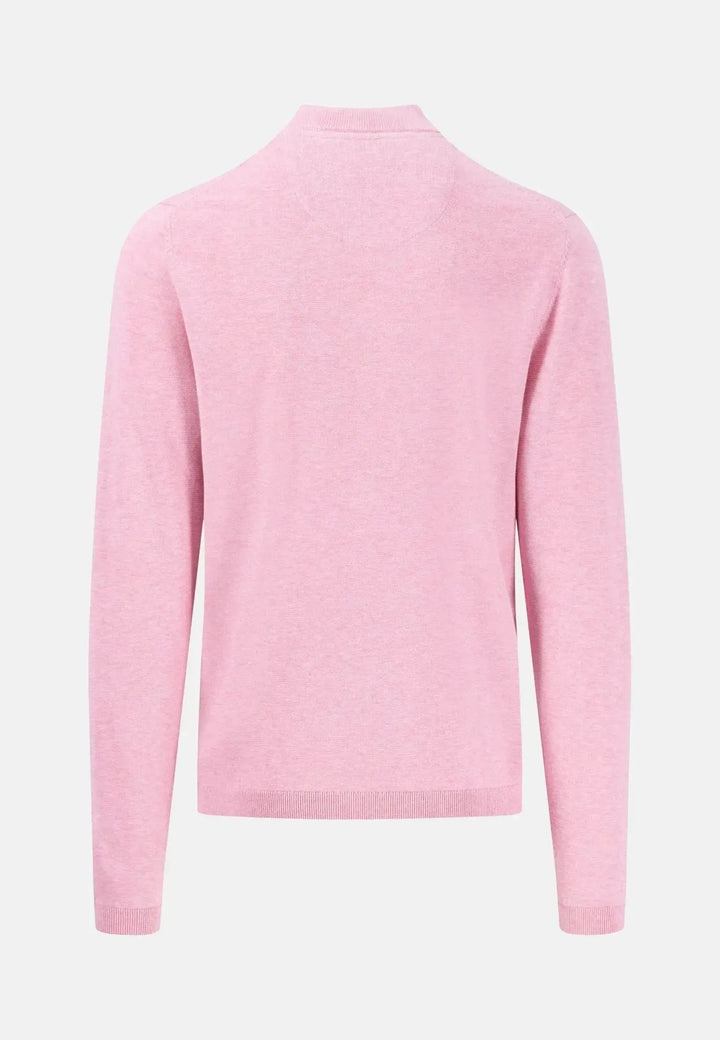 fynch-hatton-Air Cotton 1/4 Zip Knit Peony