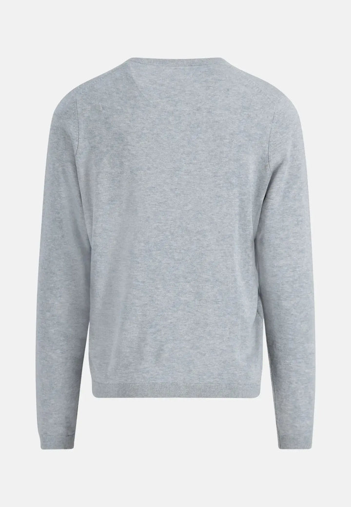 fynch-hatton-Air Cotton Crewneck Knit Light Grey