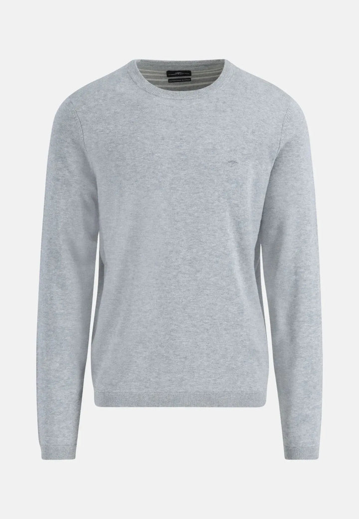 fynch-hatton-Air Cotton Crewneck Knit Light Grey