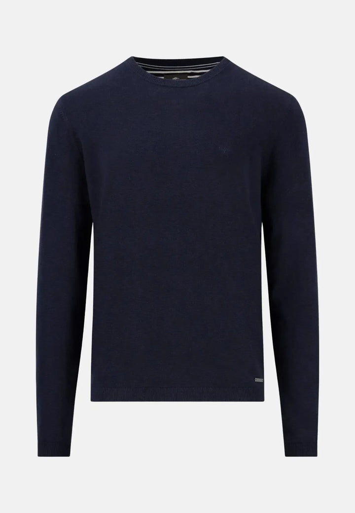 fynch-hatton-Air Cotton Crewneck Knit Navy