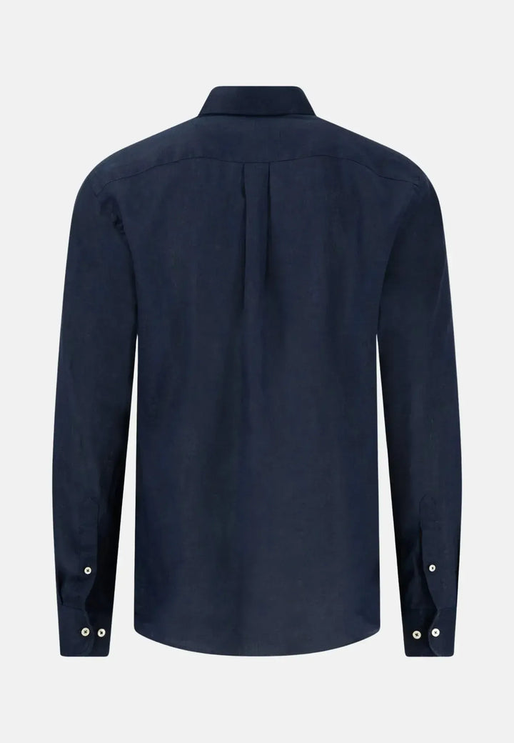 fynch-hatton-Button Down Linen Shirt Navy