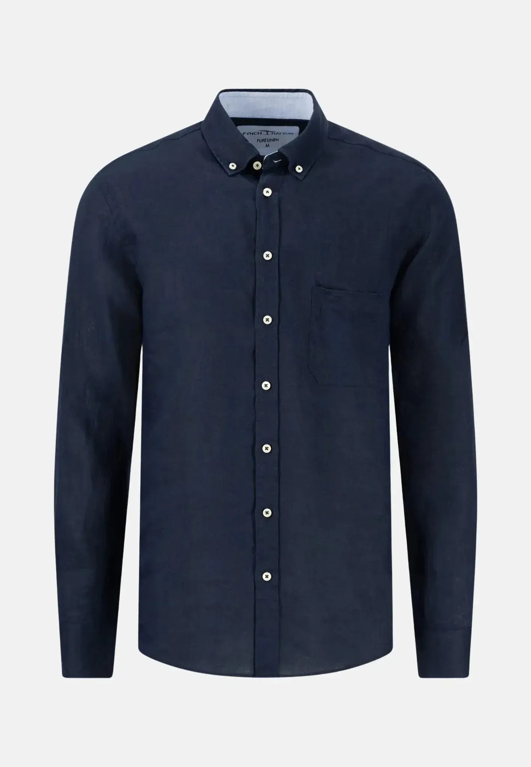 fynch-hatton-Button Down Linen Shirt Navy