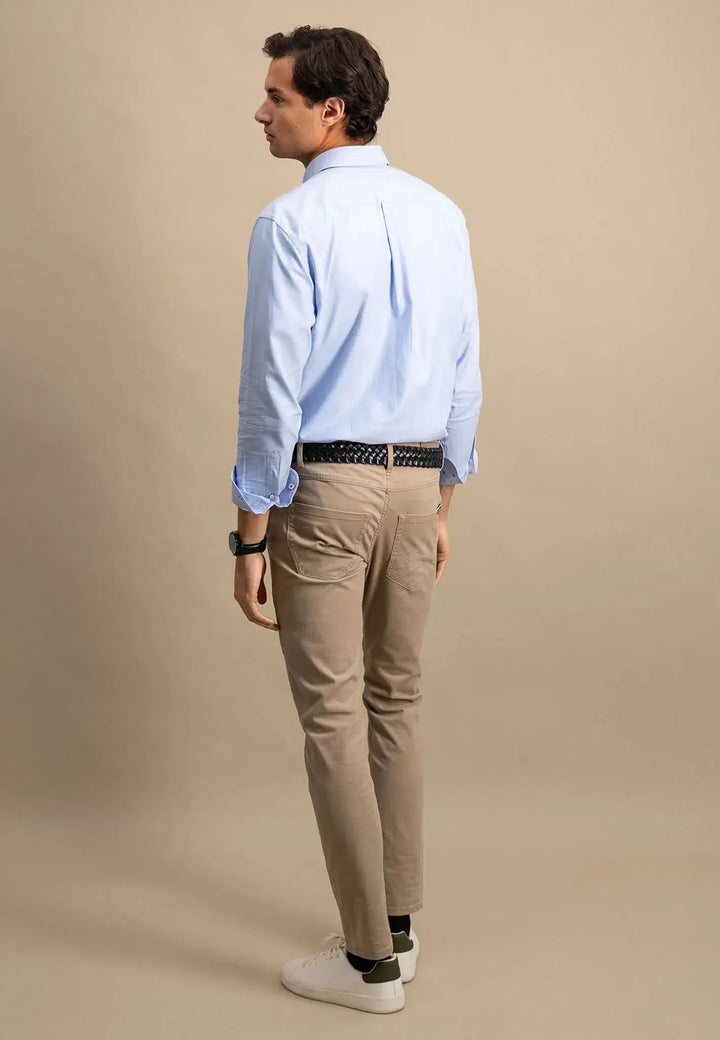 fynch-hatton-Button Down Oxford Shirt Light Blue