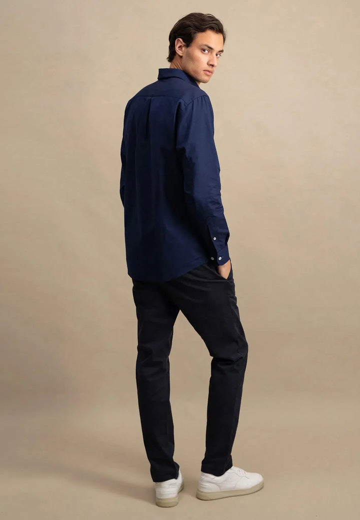 fynch-hatton-Button Down Oxford Shirt Navy
