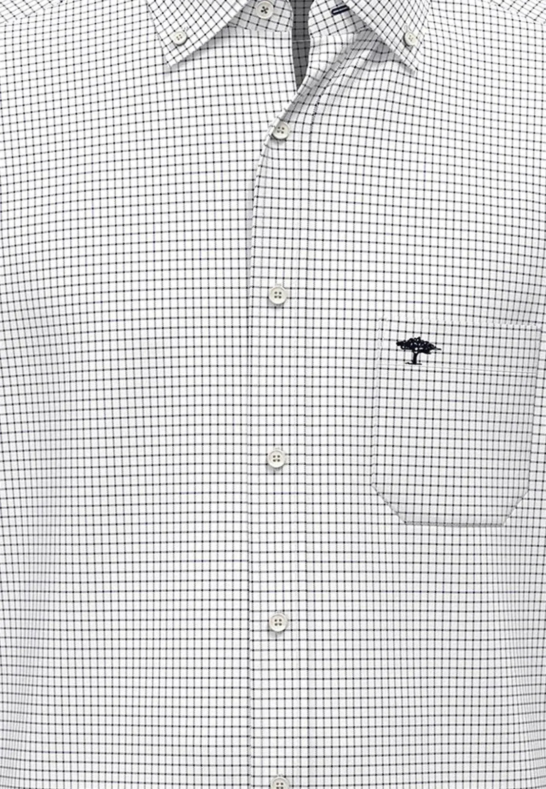 fynch-hatton-Button Down Oxford Shirt Navy Check