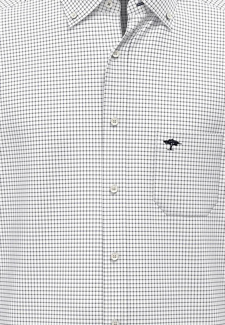 fynch-hatton-Button Down Oxford Shirt Navy Check