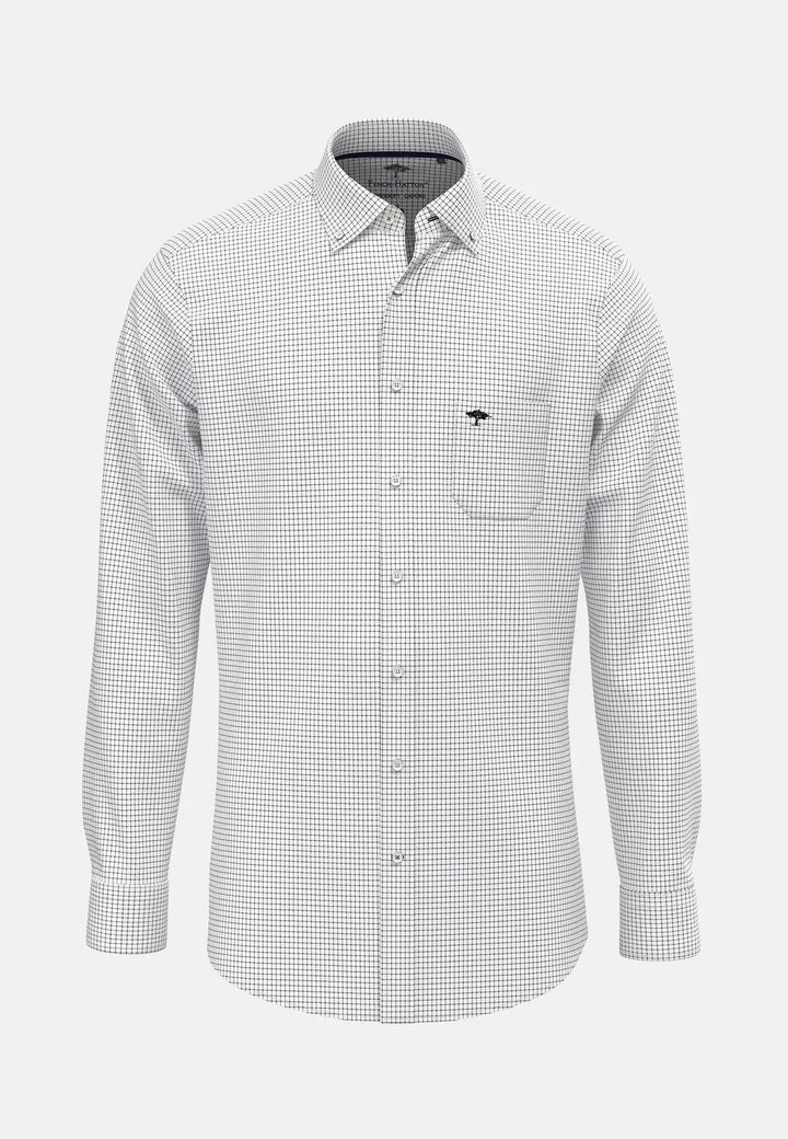 fynch-hatton-Button Down Oxford Shirt Navy Check