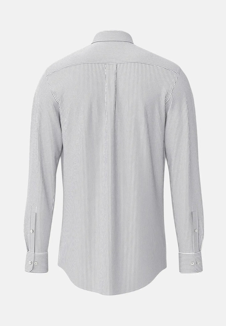 fynch-hatton-Button Down Oxford Shirt Navy Stripe