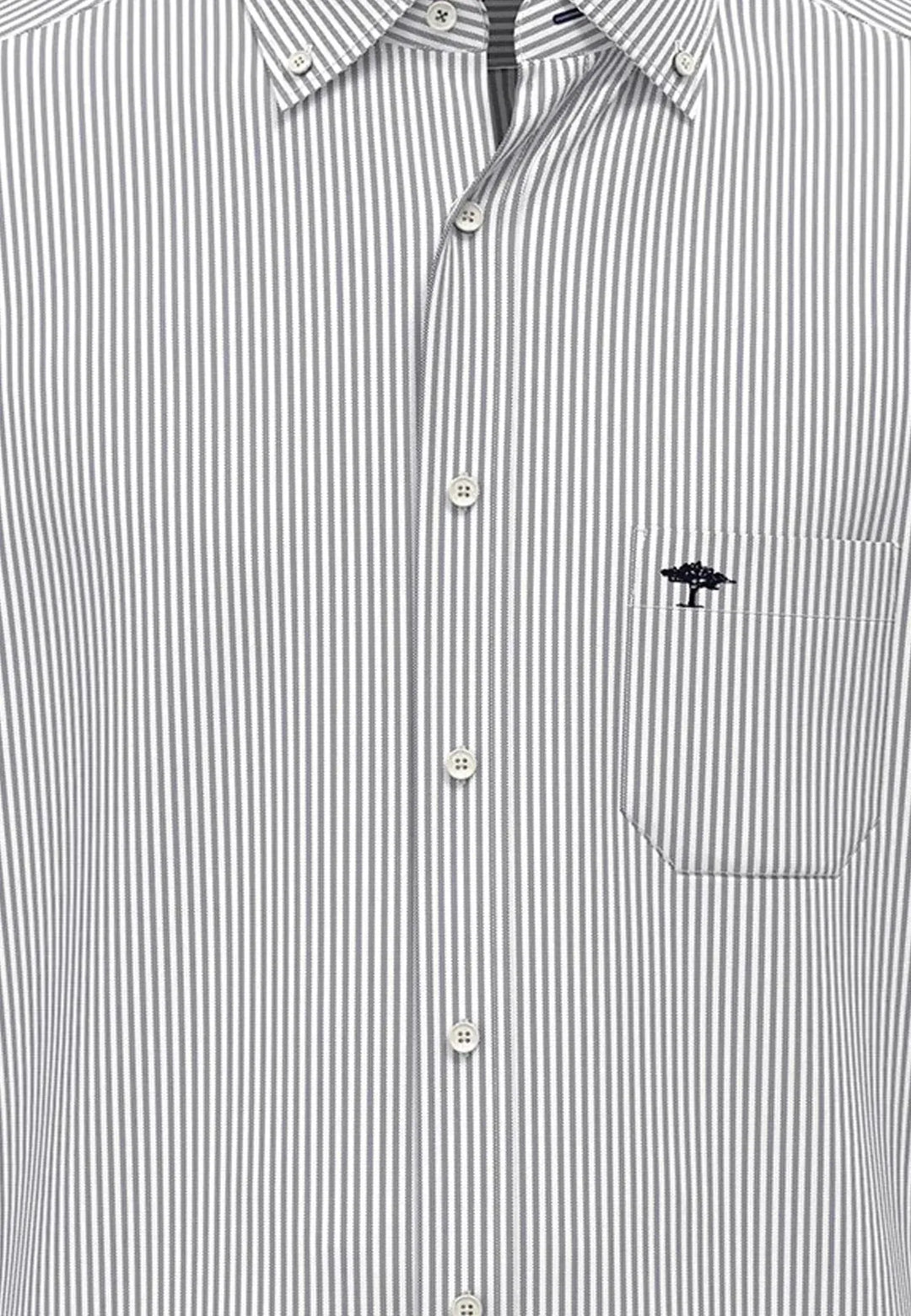 fynch-hatton-Button Down Oxford Shirt Navy Stripe