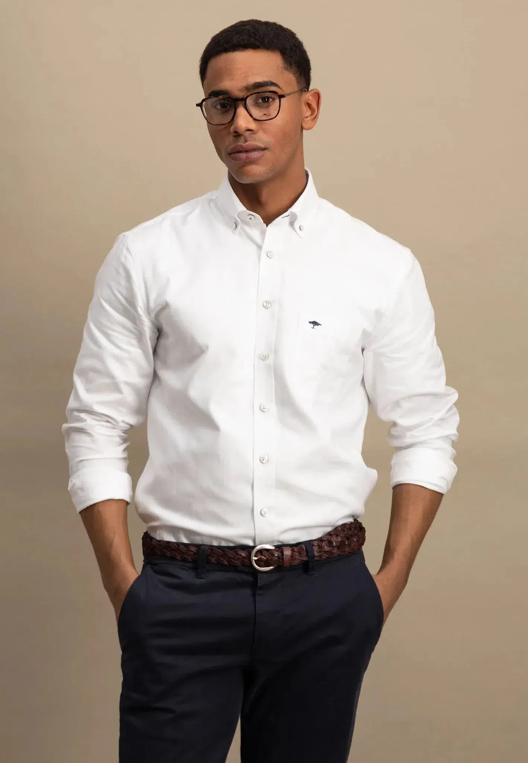 fynch-hatton-Button Down Oxford Shirt White