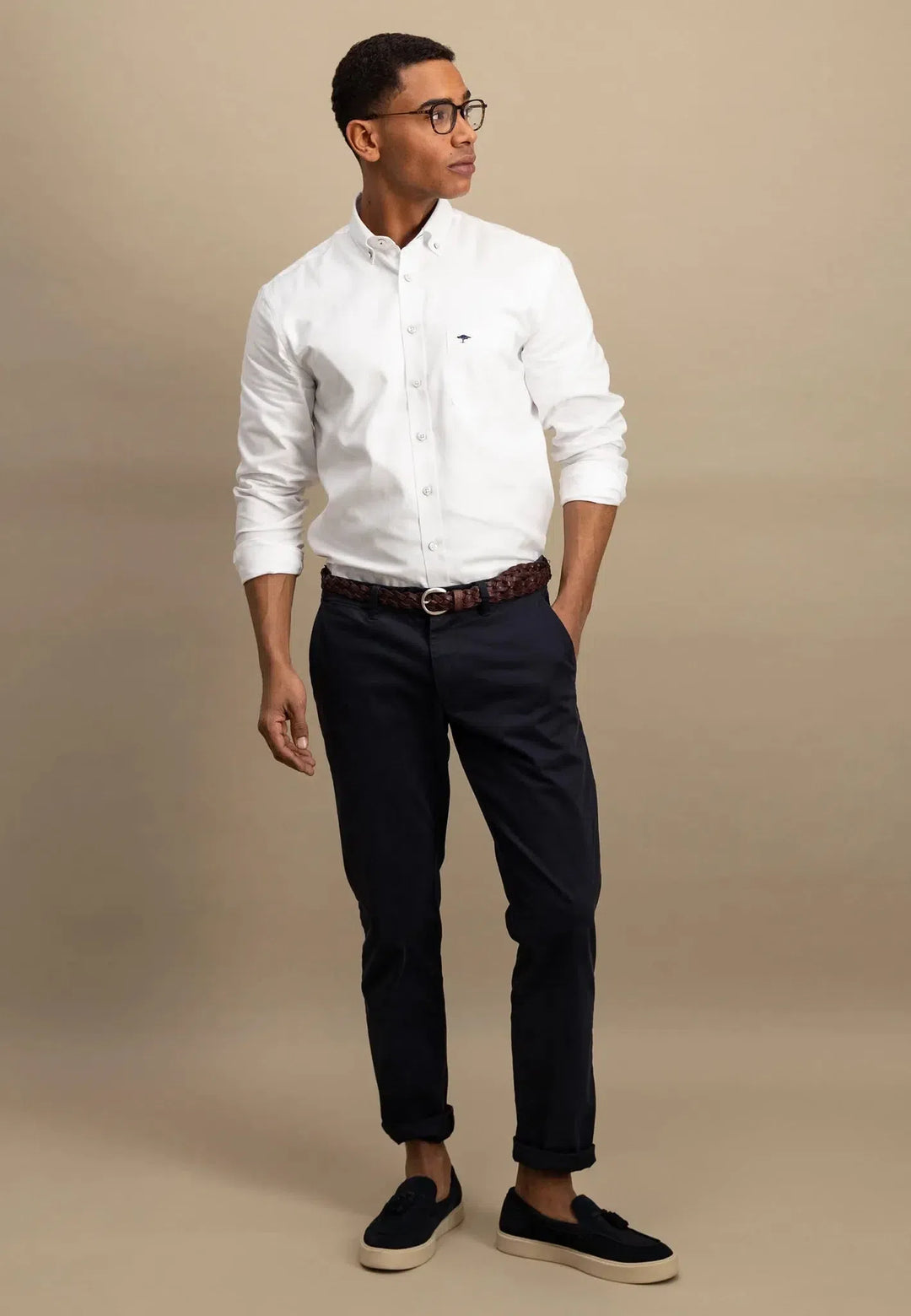 fynch-hatton-Button Down Oxford Shirt White