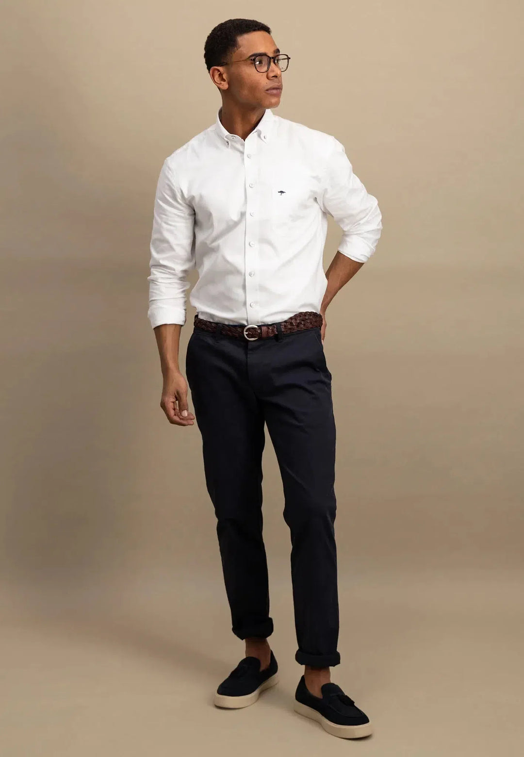 fynch-hatton-Button Down Oxford Shirt White