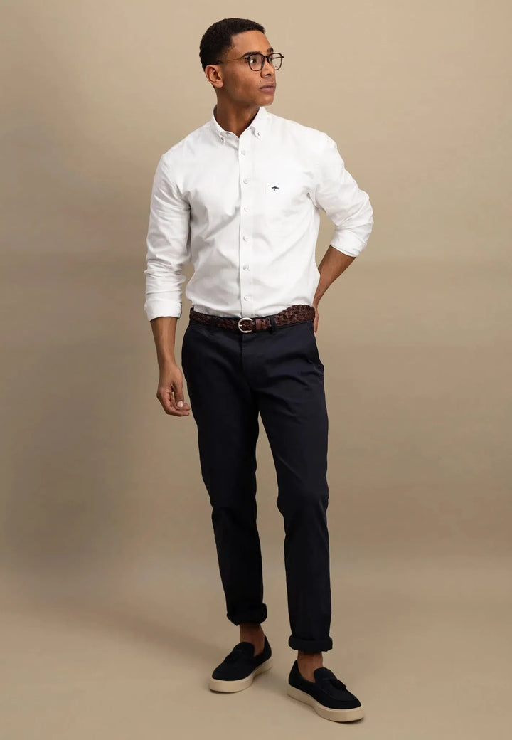 fynch-hatton-Button Down Oxford Shirt White