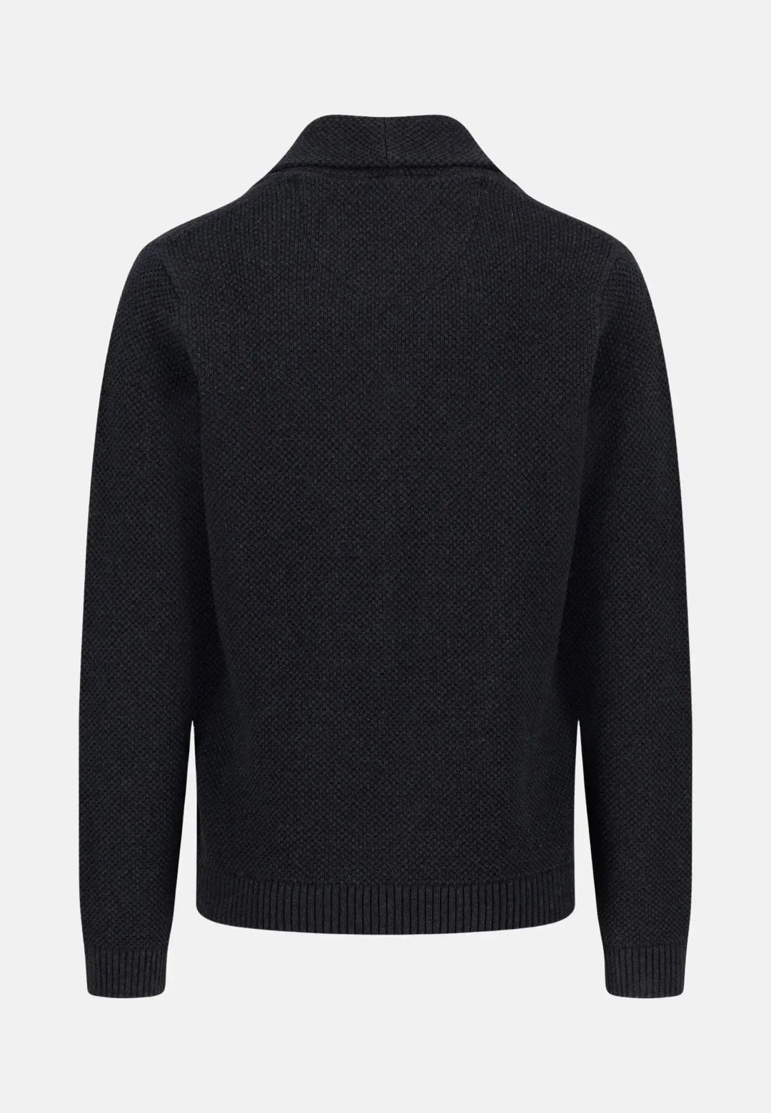 fynch-hatton-Buttoned Shawl Collar Cardigan Charcoal