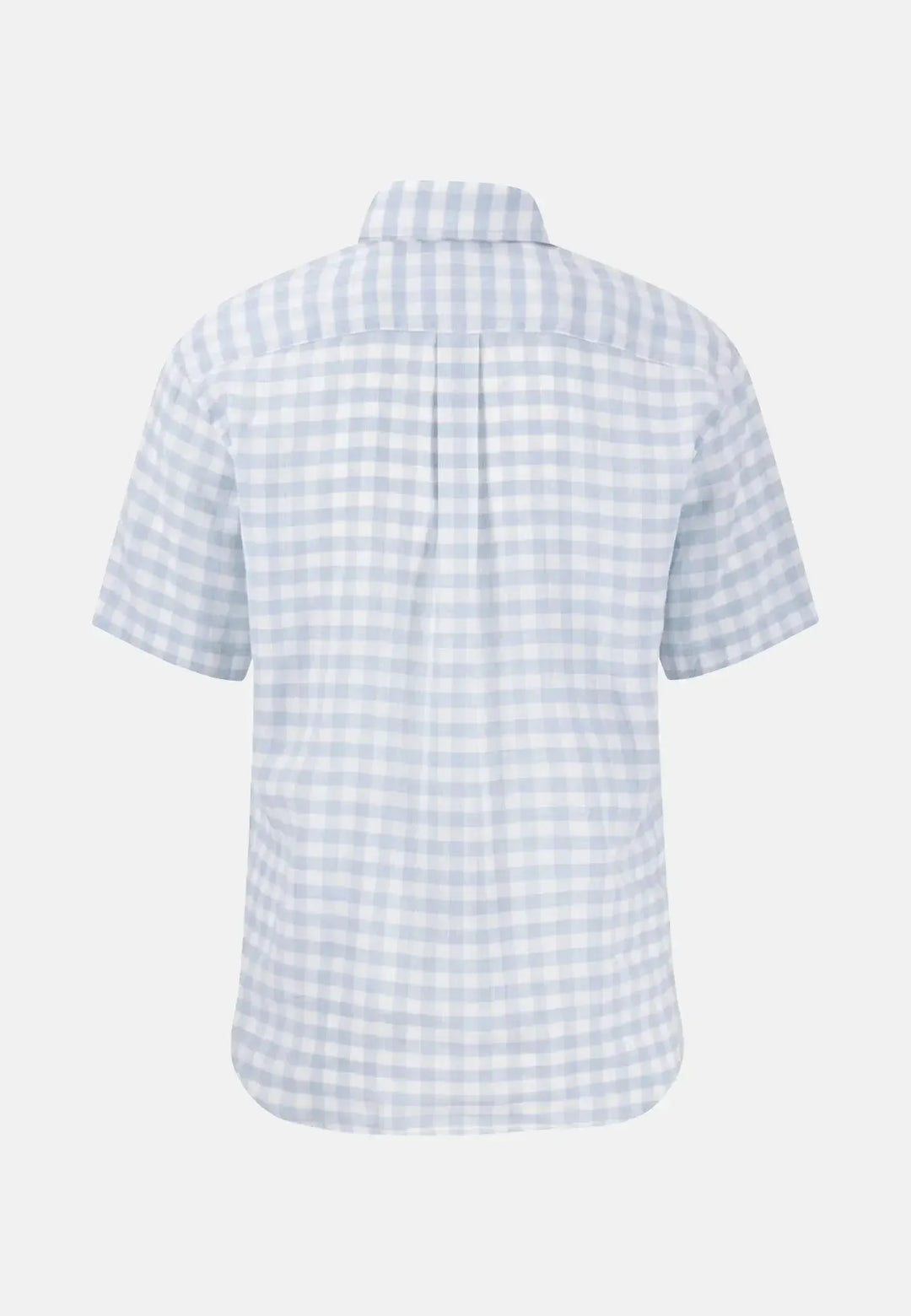 fynch-hatton-Check Linen Button Down Short Sleeved Shirt Summer Breeze