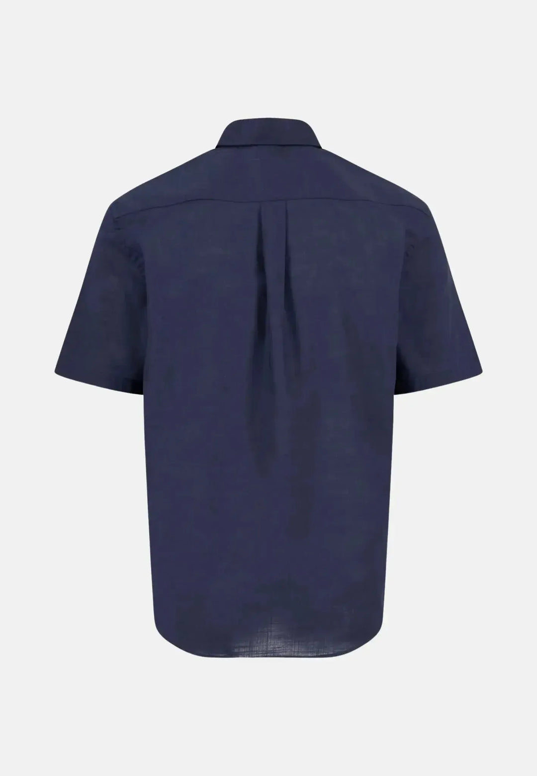 fynch-hatton-Classic Solid Slub Short Sleeved Shirt Navy
