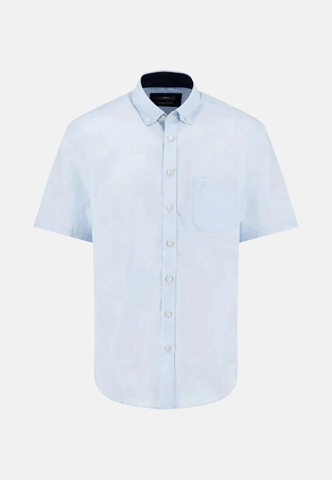 fynch-hatton-Classic Solid Slub Short Sleeved Shirt Summer Breeze