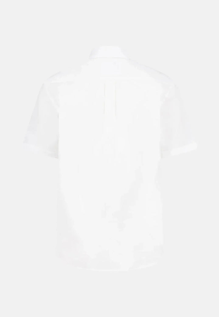 fynch-hatton-Classic Solid Slub Short Sleeved Shirt White