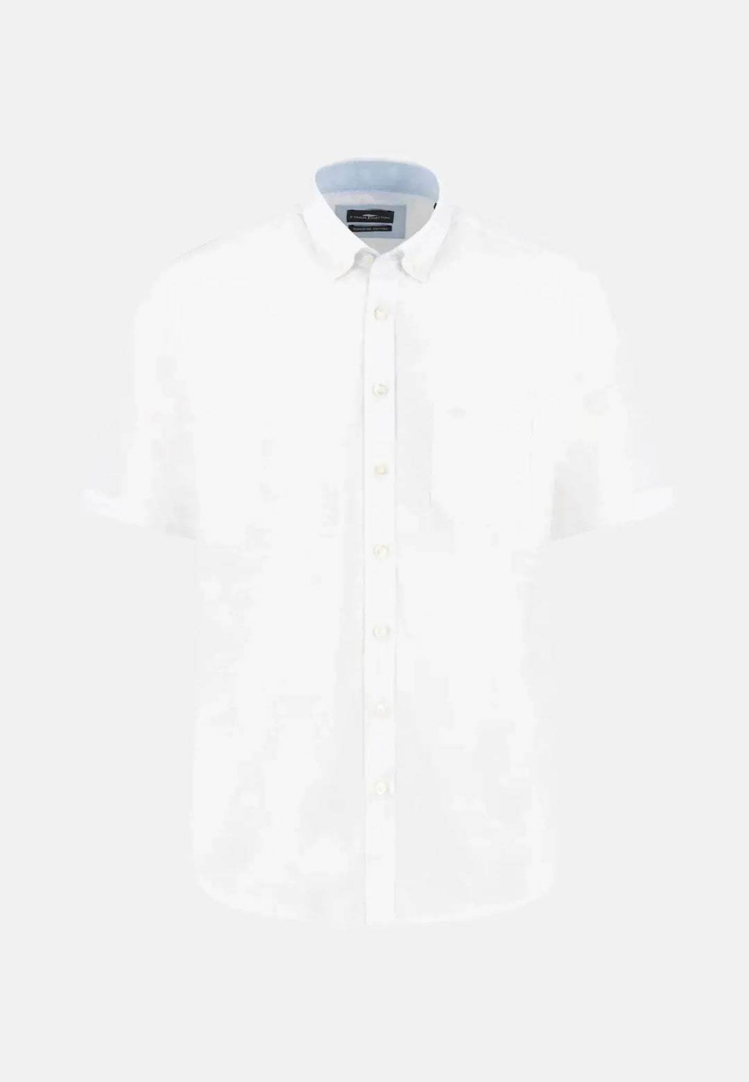 fynch-hatton-Classic Solid Slub Short Sleeved Shirt White