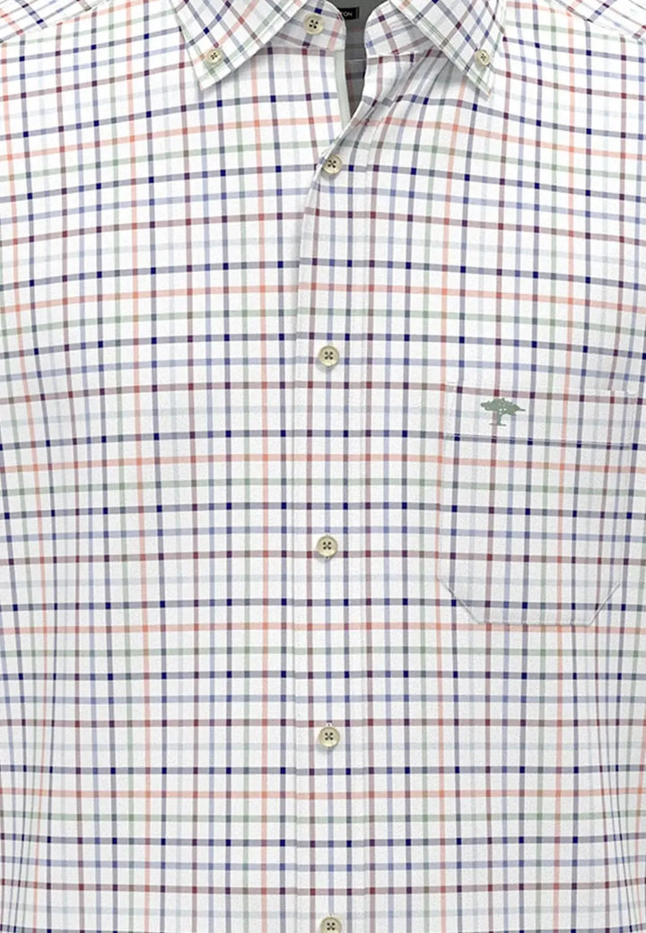 fynch-hatton-Colourful Combi Check B.D. Shirt Berry