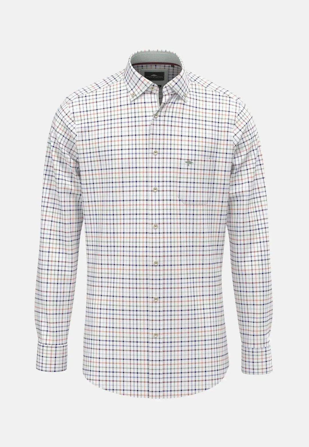 fynch-hatton-Colourful Combi Check B.D. Shirt Berry