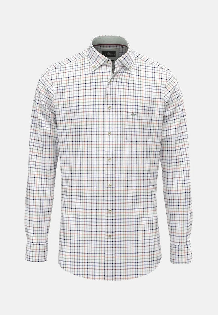fynch-hatton-Colourful Combi Check B.D. Shirt Berry