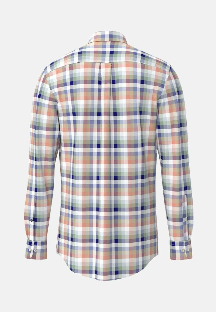 fynch-hatton-Colourful Combi Check B.D. Shirt Peach