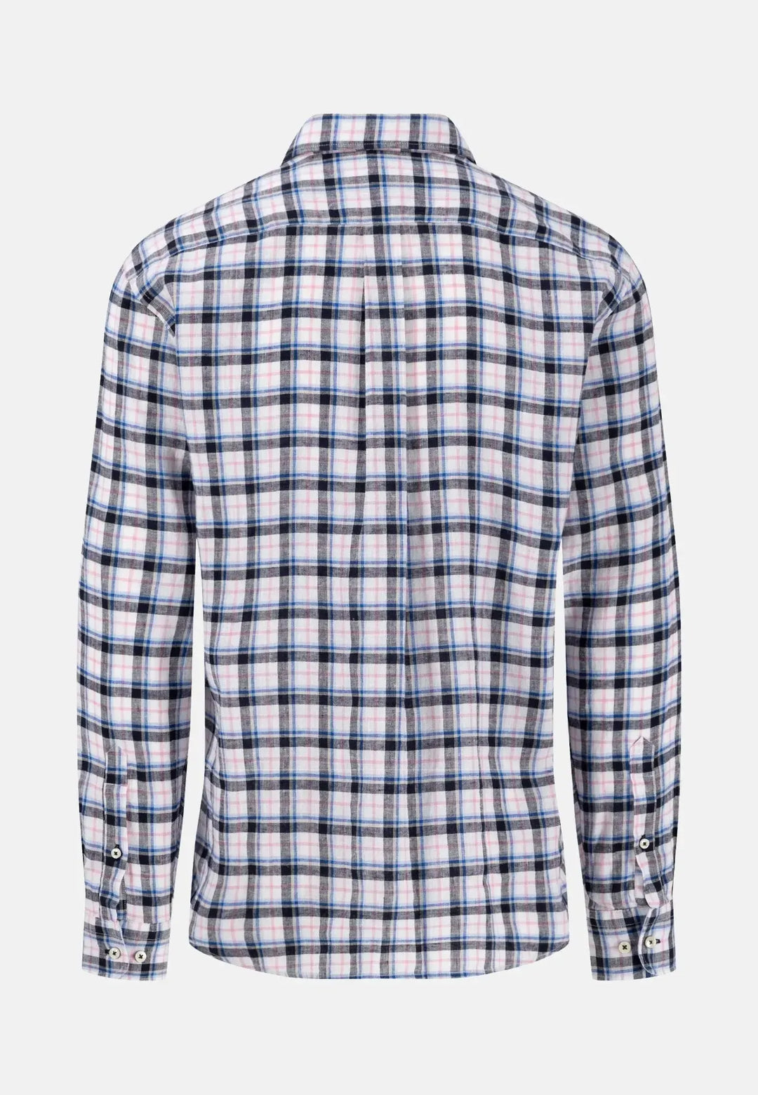 fynch-hatton-Colourful Linen Check Shirt Peony