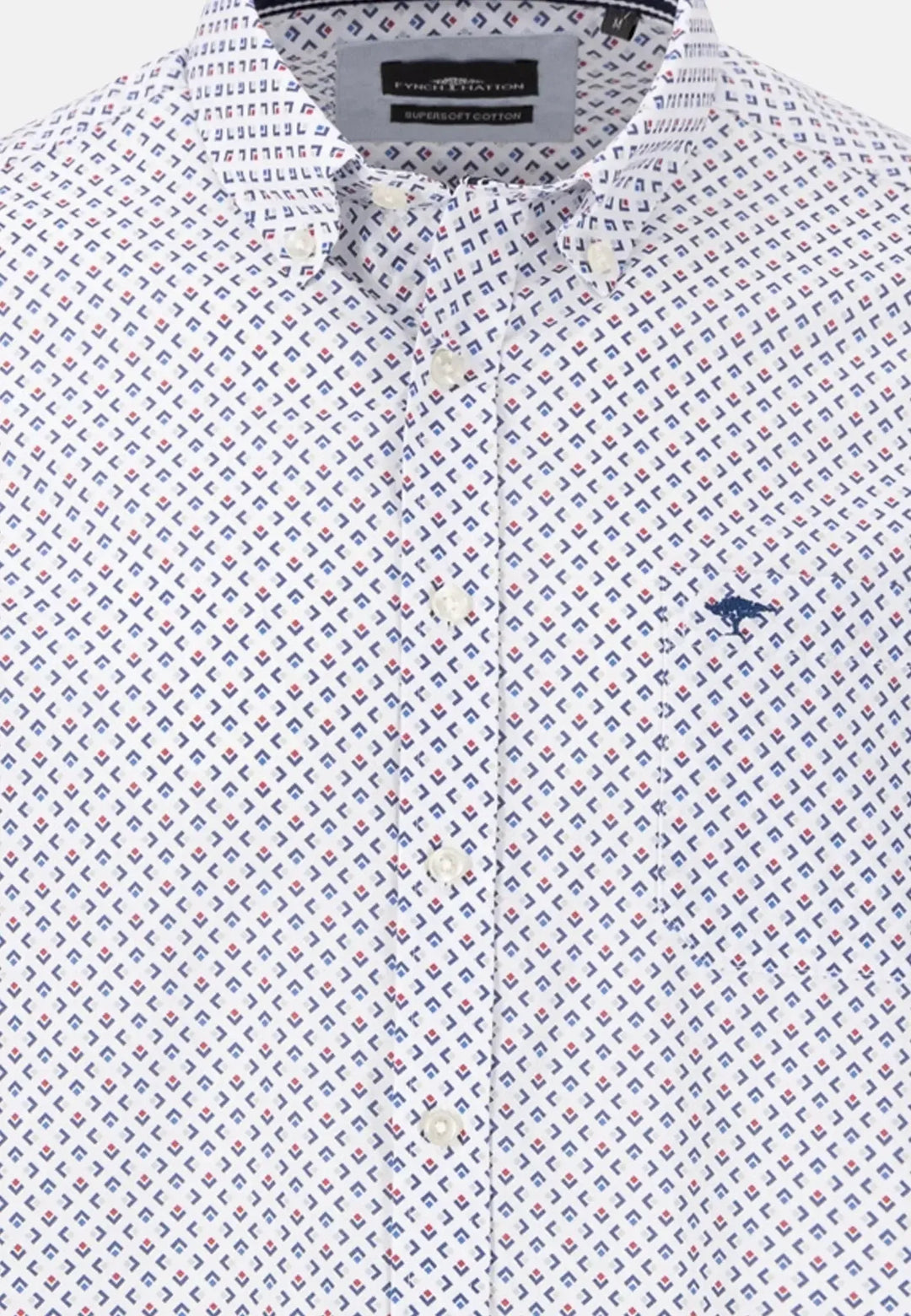 fynch-hatton-Colourful Minimals Shirt Navy