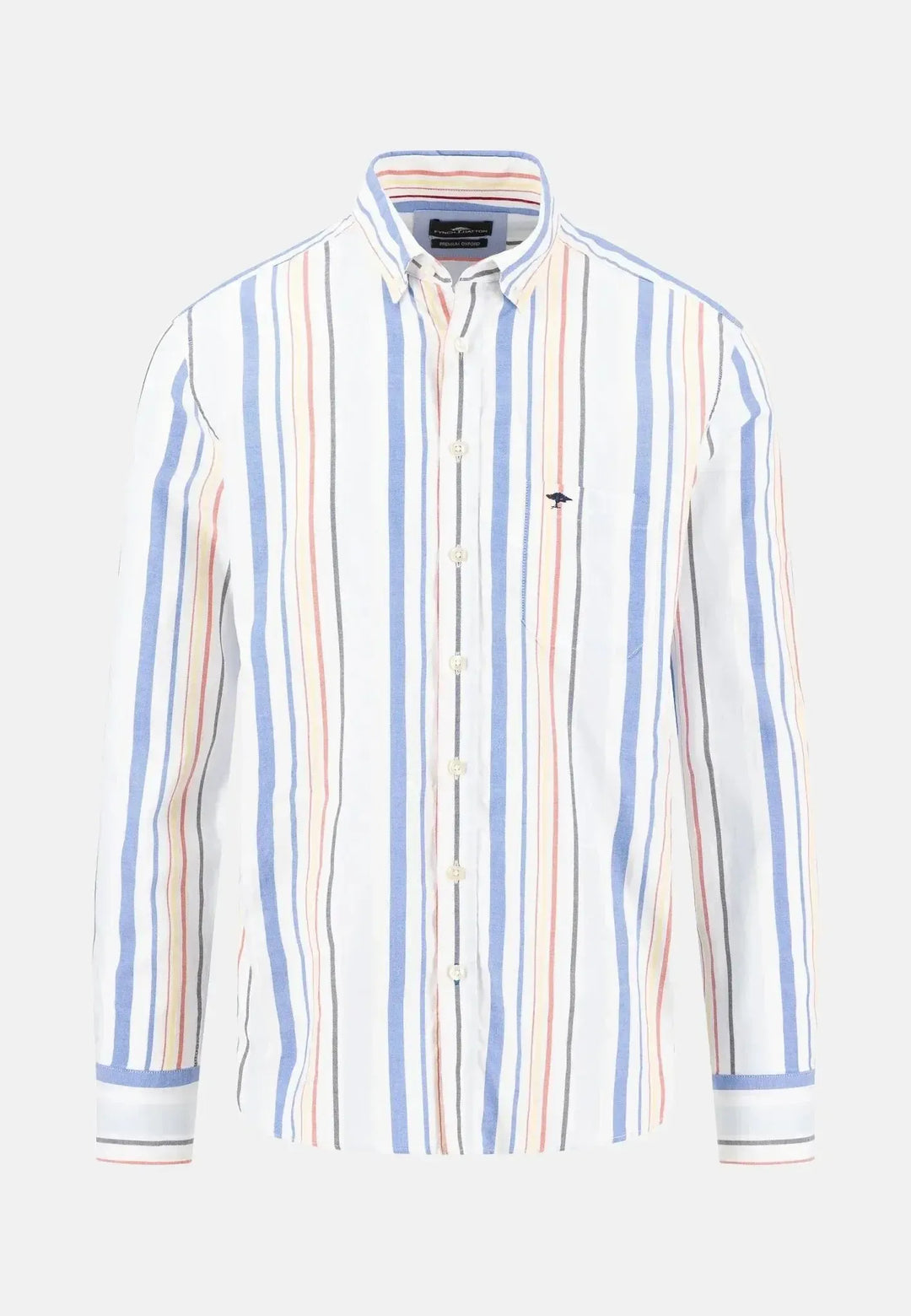 fynch-hatton-Colourful Oxford Stripes Shirt Poppy Red
