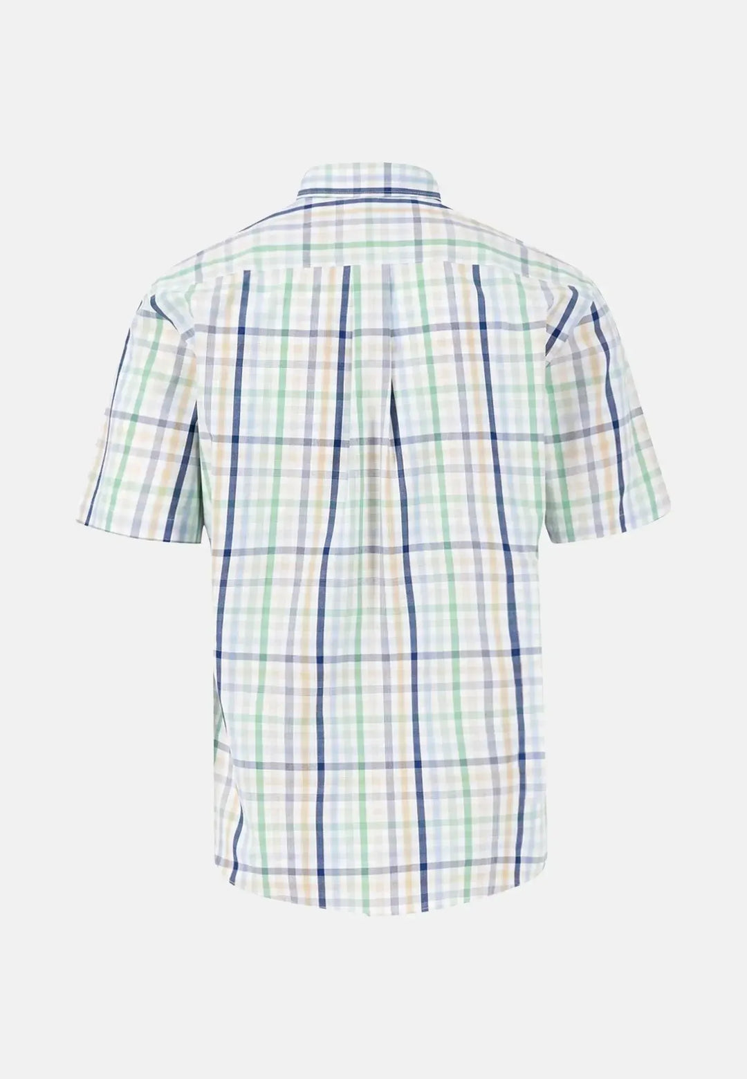 fynch-hatton-Combi Check Short Sleeved Shirt Turf Green
