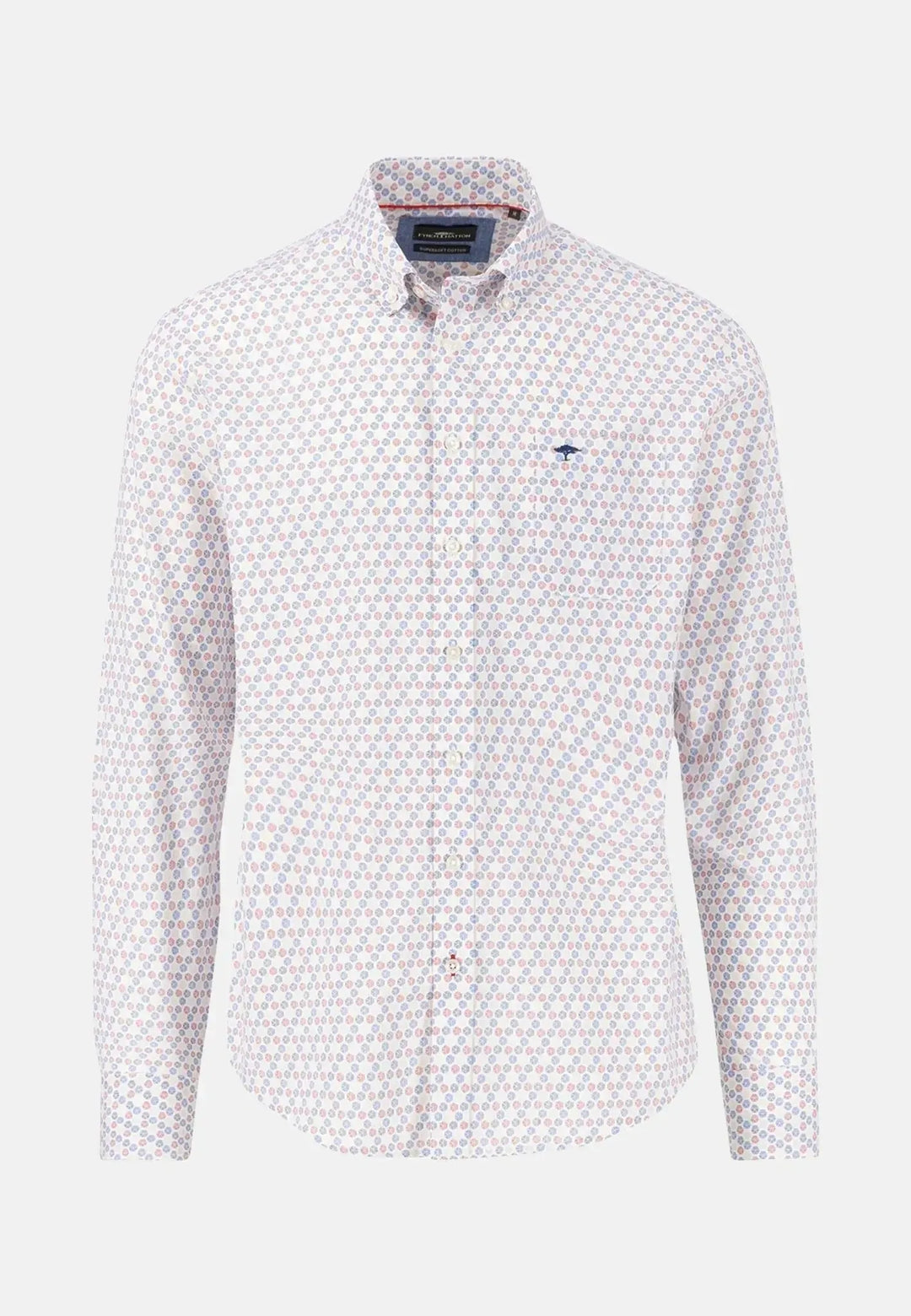 fynch-hatton-Combi Pattern Shirt Poppy Red