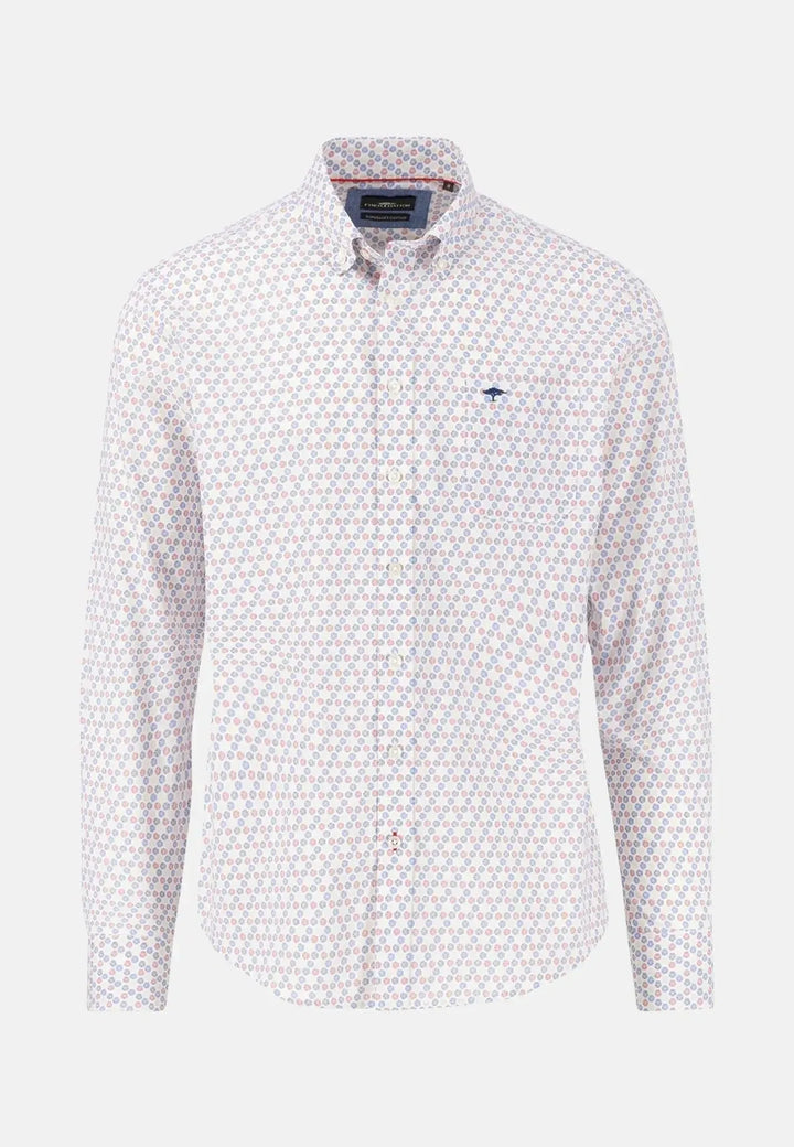 fynch-hatton-Combi Pattern Shirt Poppy Red
