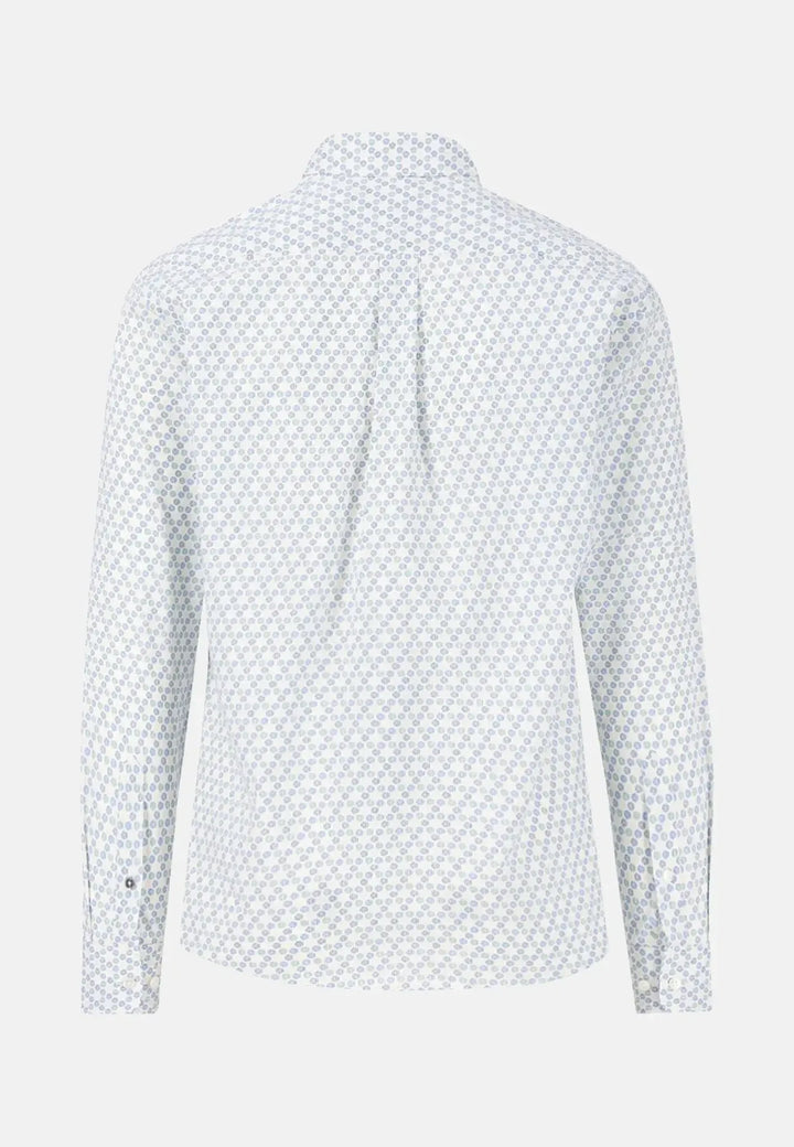 fynch-hatton-Combi Pattern Shirt Turf Green
