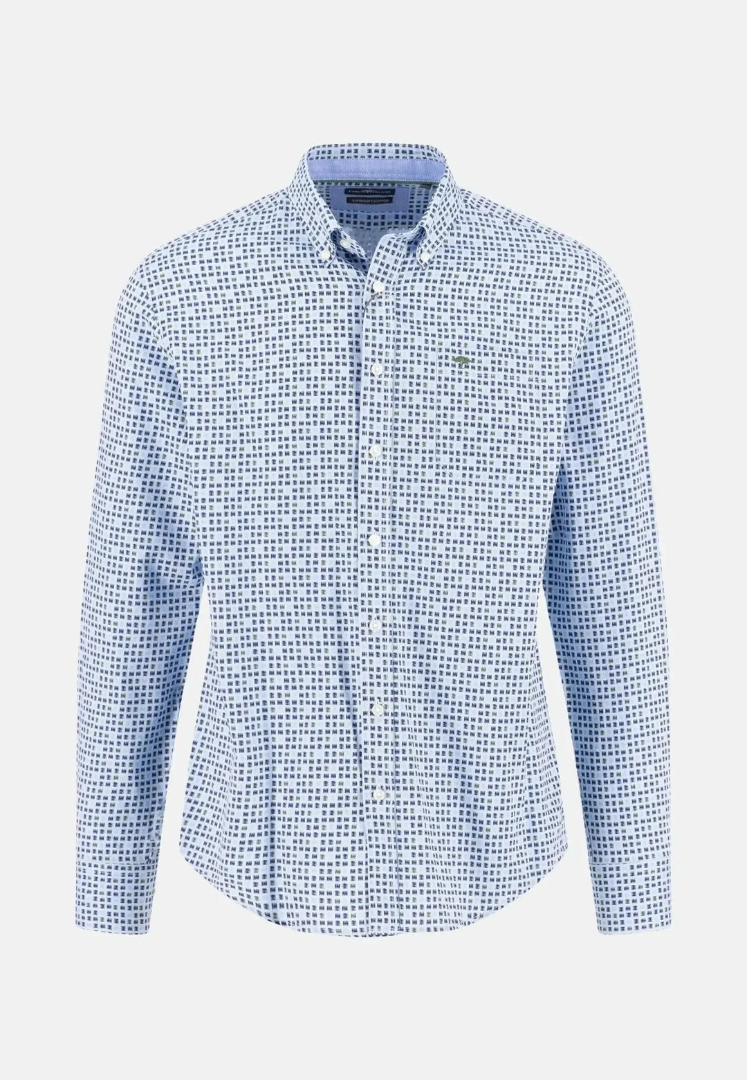 fynch-hatton-Combi Print Button Down Shirt Dark Leaf