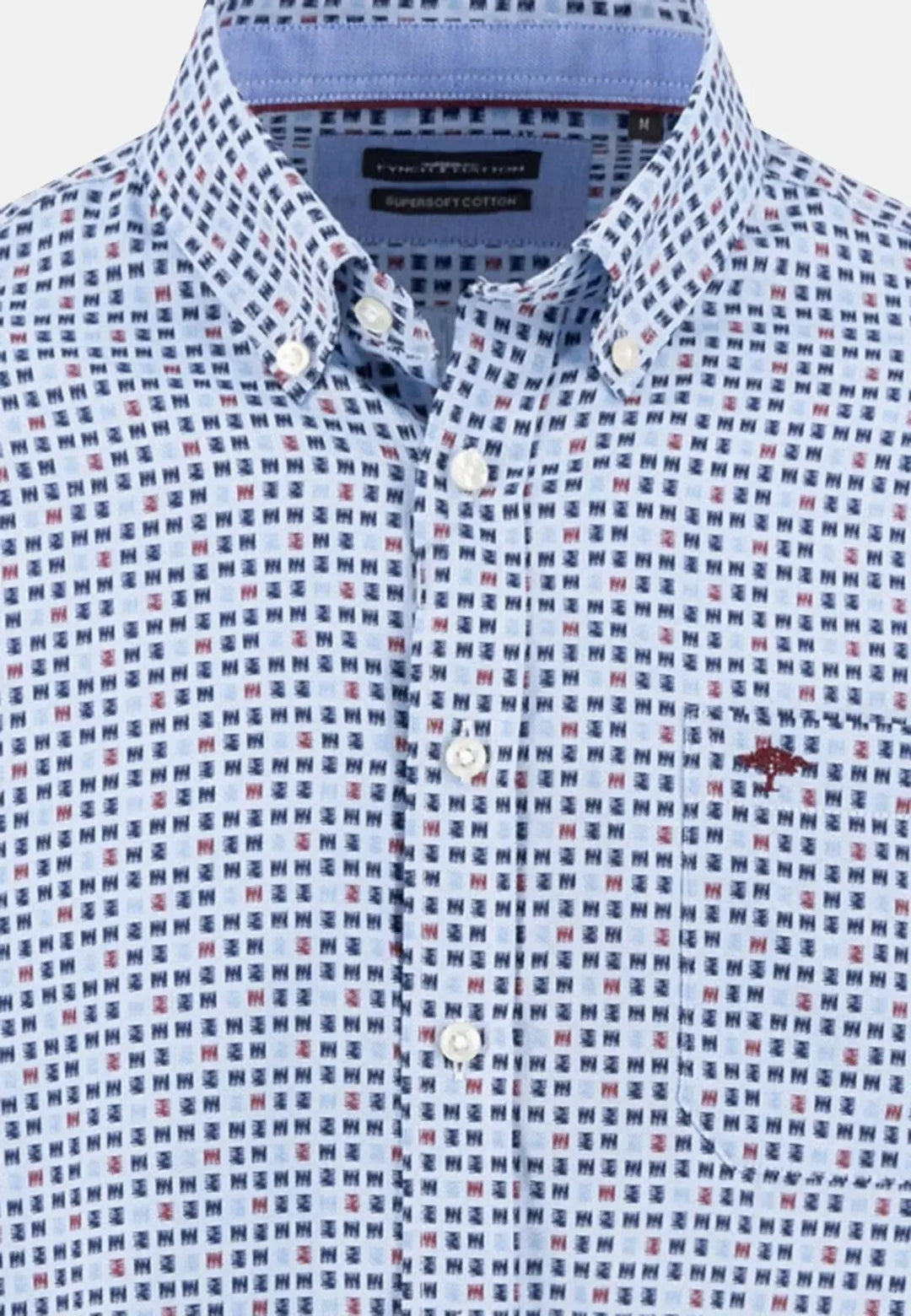 fynch-hatton-Combi Print Button Down Shirt Deep Merlot