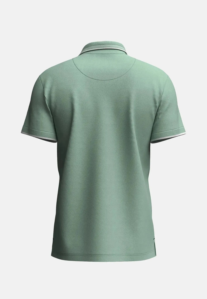 fynch-hatton-Contrast Tipping Polo Shirt Minty Green