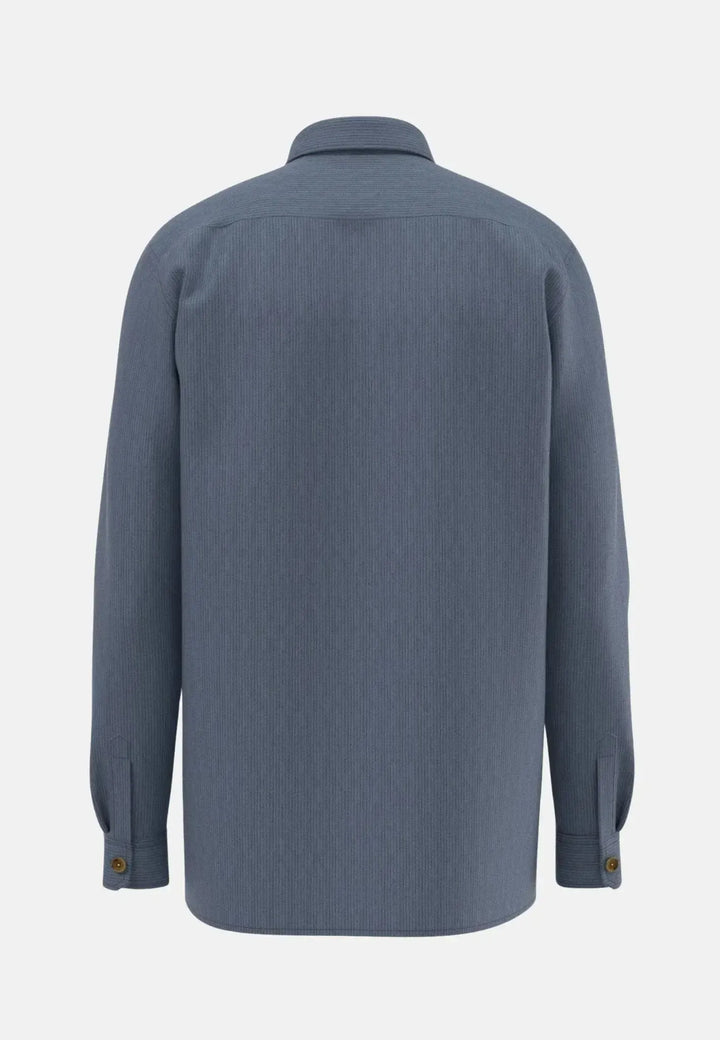 fynch-hatton-Cotton Corduroy Overshirt Cloud Blue