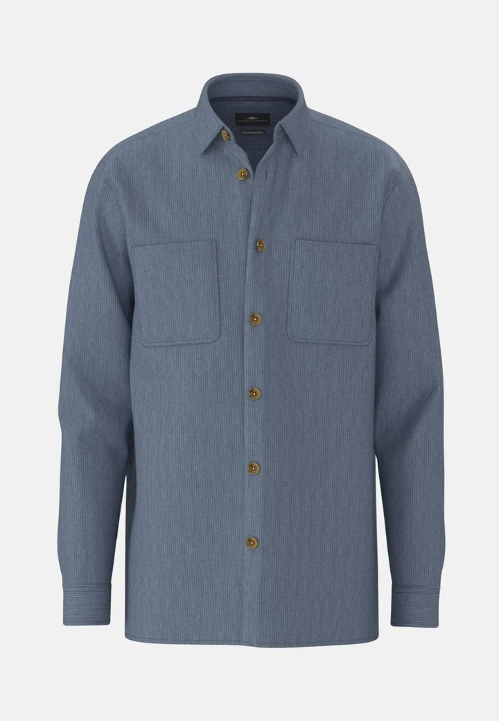 fynch-hatton-Cotton Corduroy Overshirt Cloud Blue