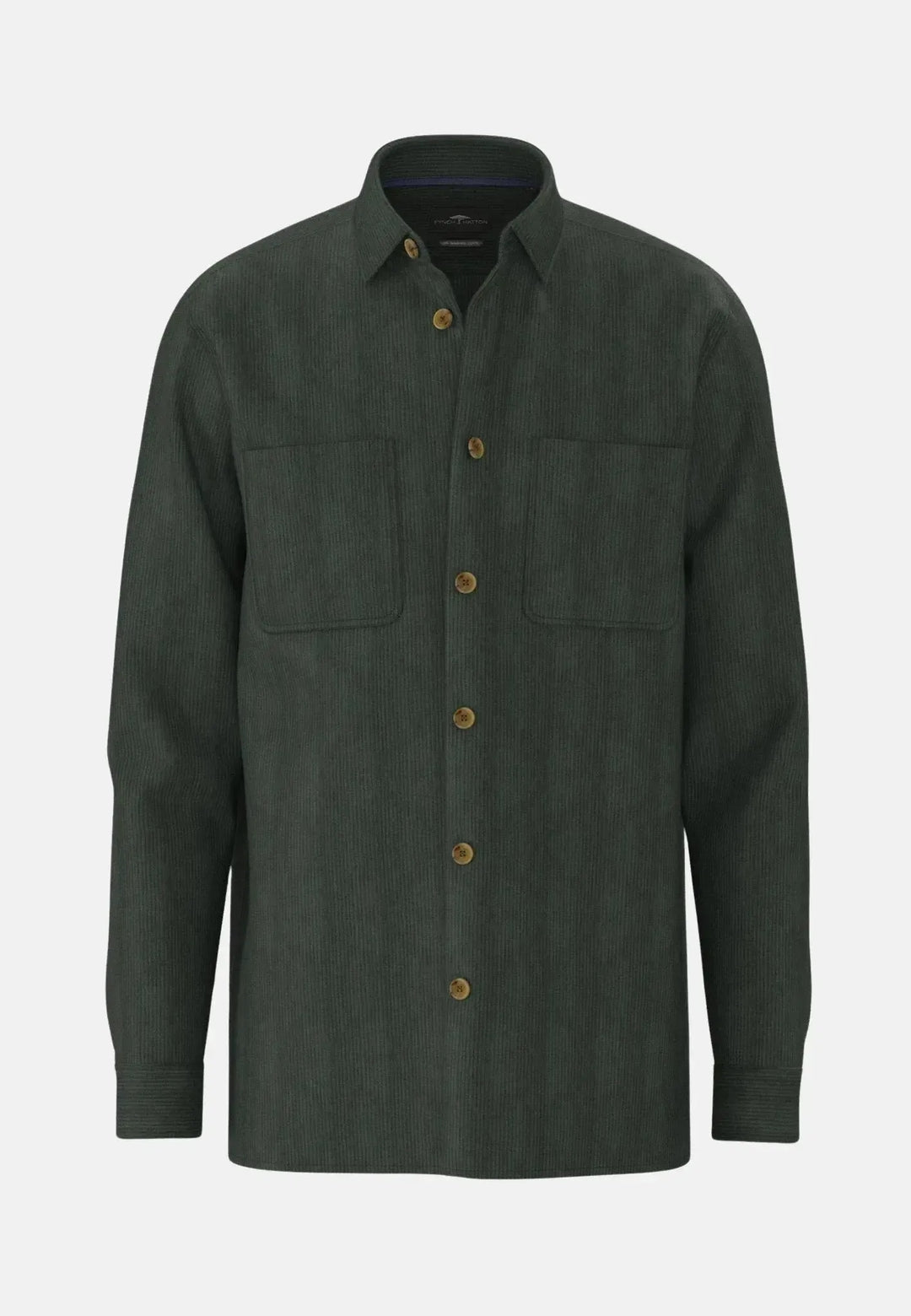 fynch-hatton-Cotton Corduroy Overshirt Dark Ivy